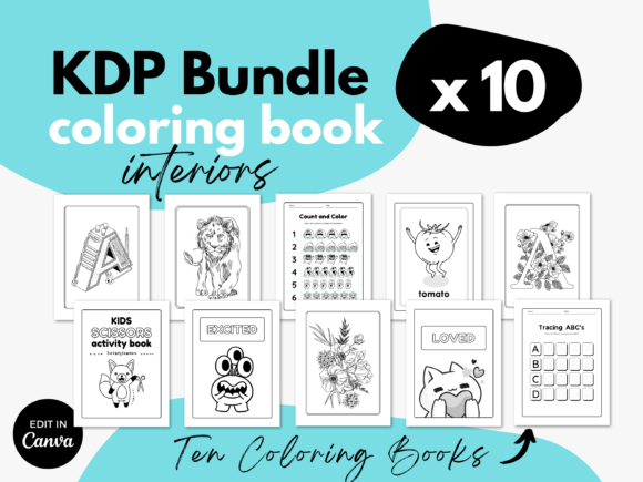 Unlock Creativity and Income with the 10 Coloring Books Bundle for KDP Interiors